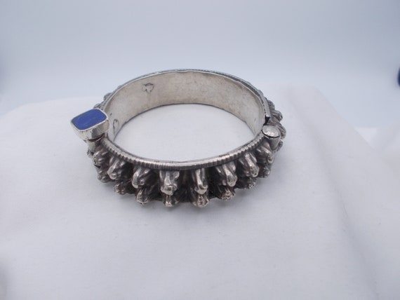 Asian mid century solid sterling silver cuff brac… - image 2