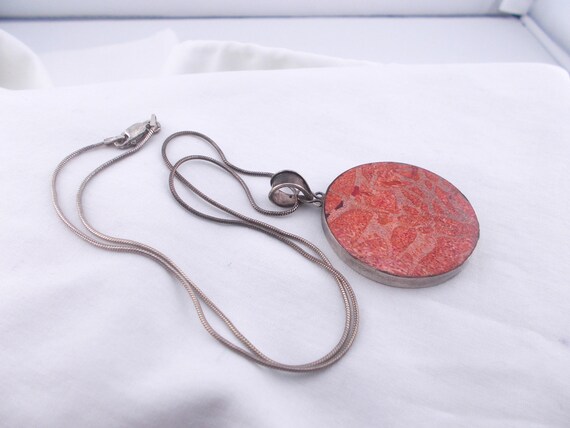 Sterling silver vintage pendant necklace, fine si… - image 3