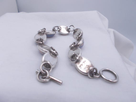 Bracciale Vintage A Maglie In Argento Sterling E Pietra Preziosa