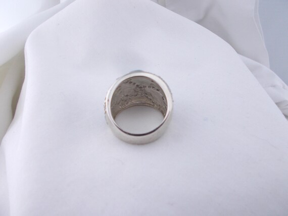 Sterling silver vintage multi stone statement rin… - image 4