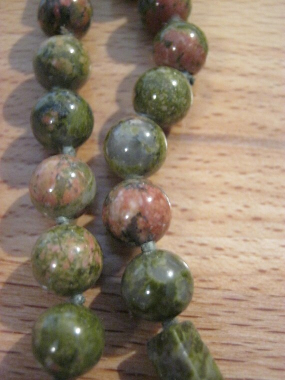 Handmade Wildhorse Jasper Glass /& Bronze Oxide Beaded Necklace
