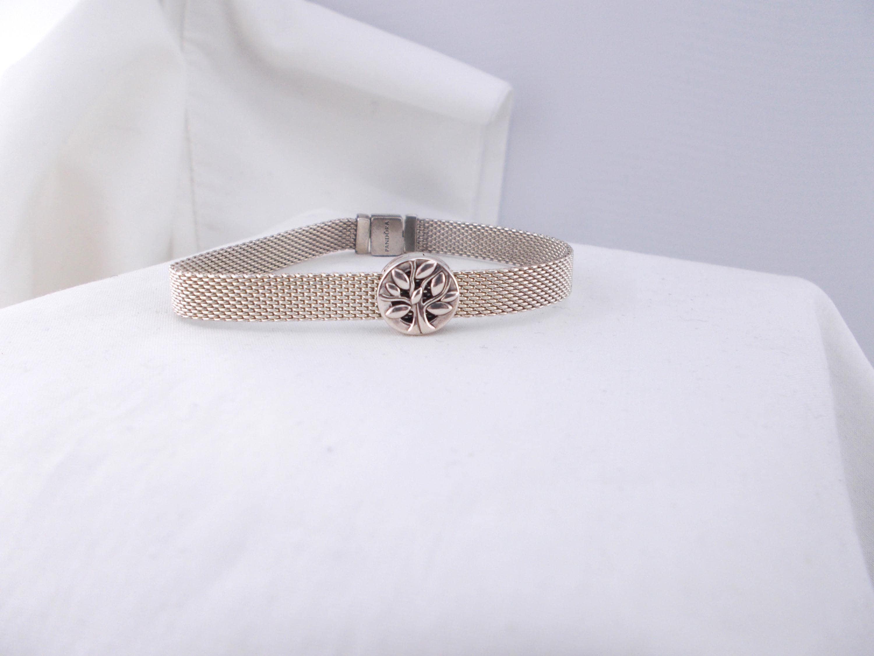 Pandora Reflections Vintage Sterling Silver Mesh Bracelet