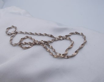 Sterling silver vintage choker necklace, twisted sterling strand, .925 made in Italy