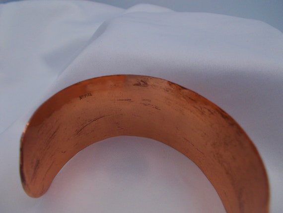 Solid hammered copper cuff bracelet from Nepal, t… - image 3