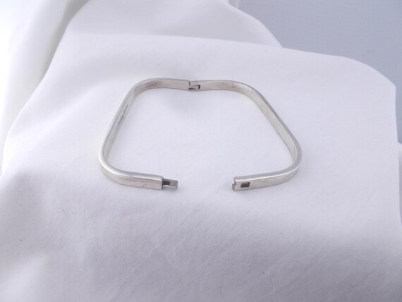 Sterling silver vintage bangle, rectangular/squar… - image 3