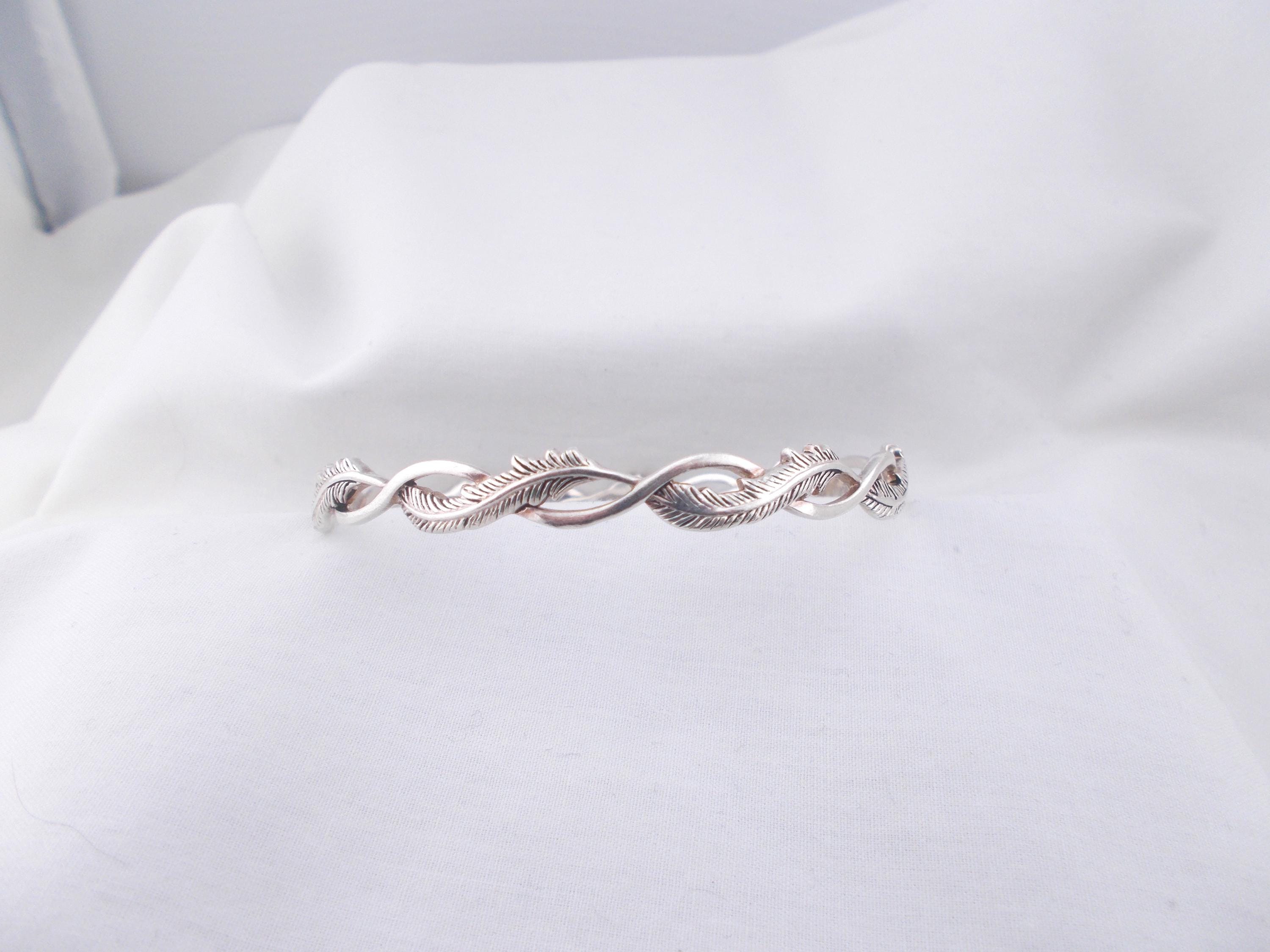 アクセサリー Vintage Silver Wide Wave Caff Bangle 925 VINTAGE STERLING SILVER WIDE WAVE DESIGN HARD BANGLE CUFF