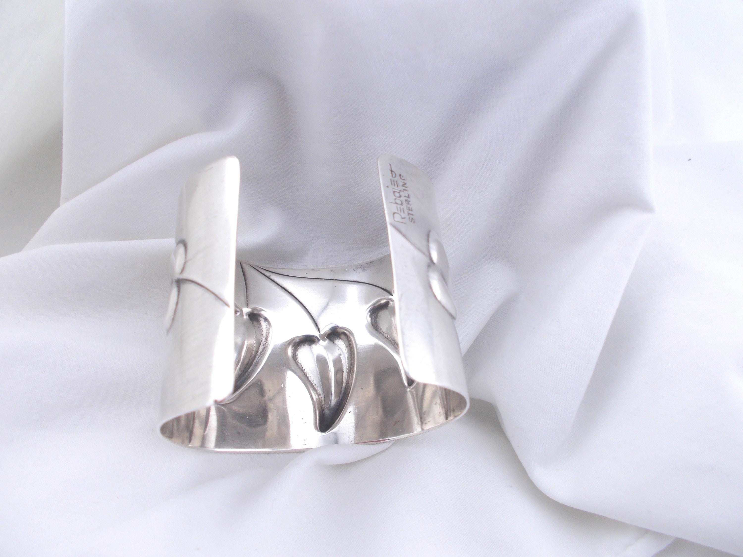 Frank REBAJES ヴィンテージ スターリングシルバー モダニスト カフ