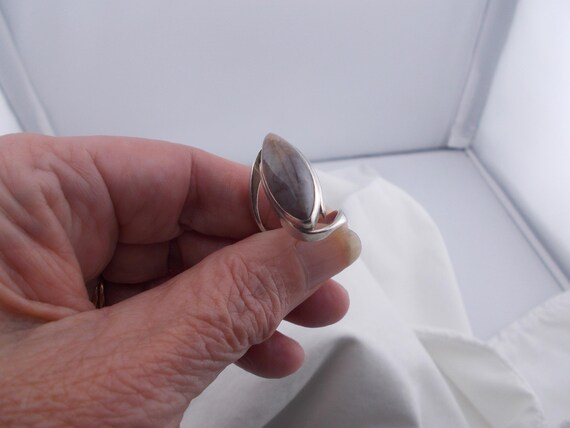 Sterling silver vintage statement ring, large twi… - image 3