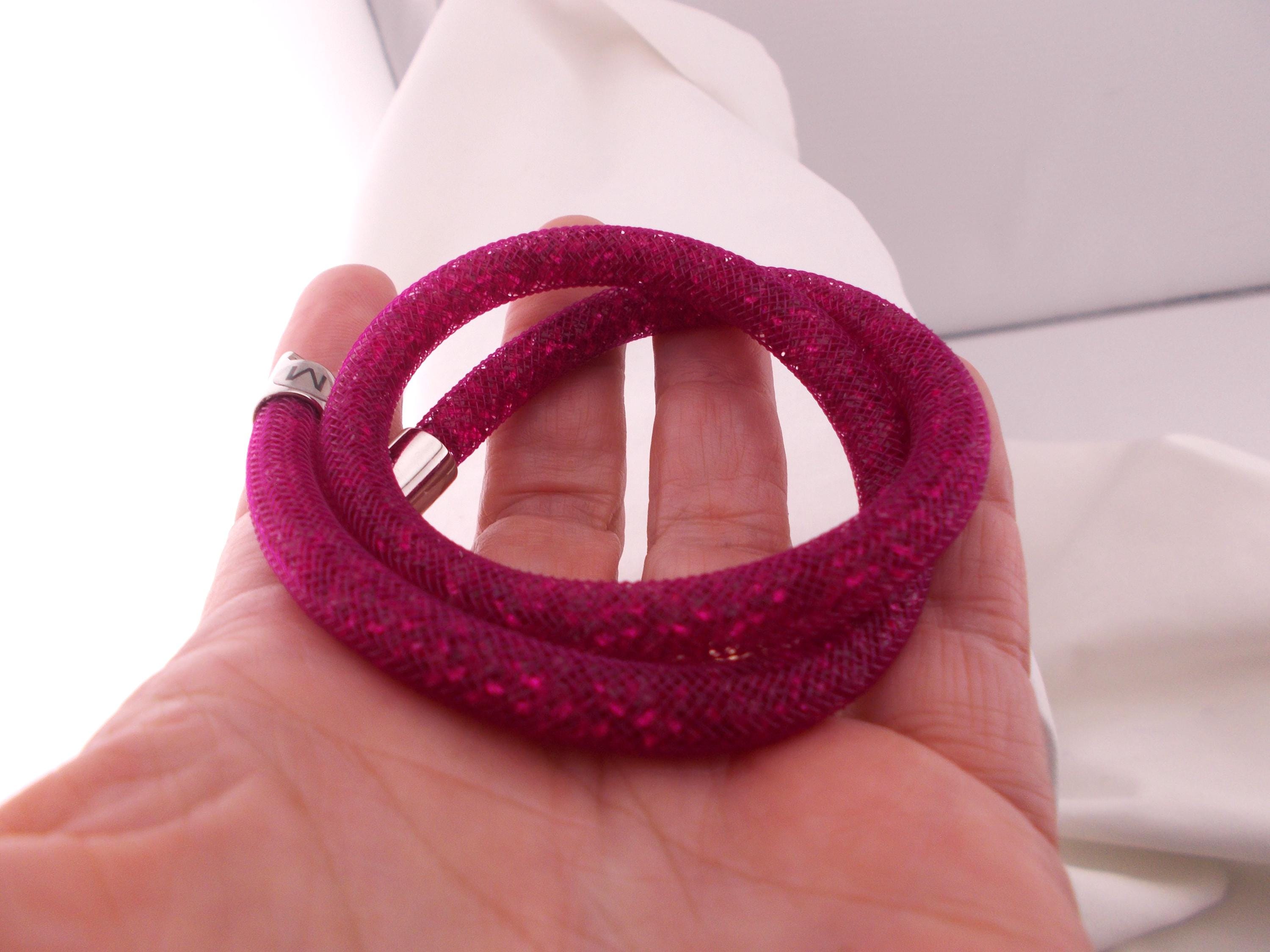 Swarovski Stardust Fuchsia Double Wrap Bracelet or Choker  display picture 3