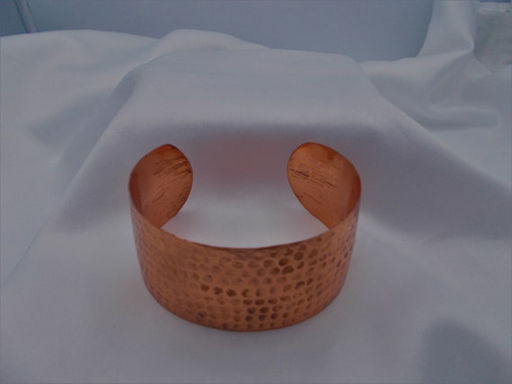 Solid hammered copper cuff bracelet from Nepal, t… - image 2