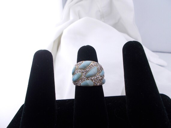 Sterling silver vintage multi stone statement rin… - image 3