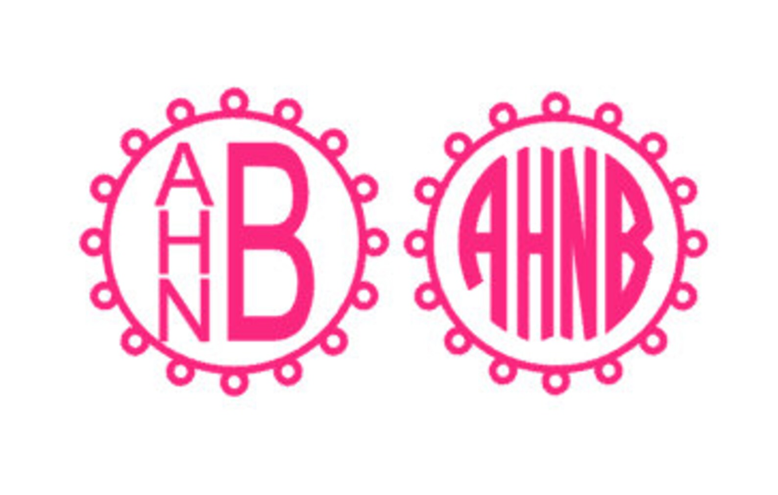 Four Letter Monogram Decal - Four Letter Monogram - Four Letter ...