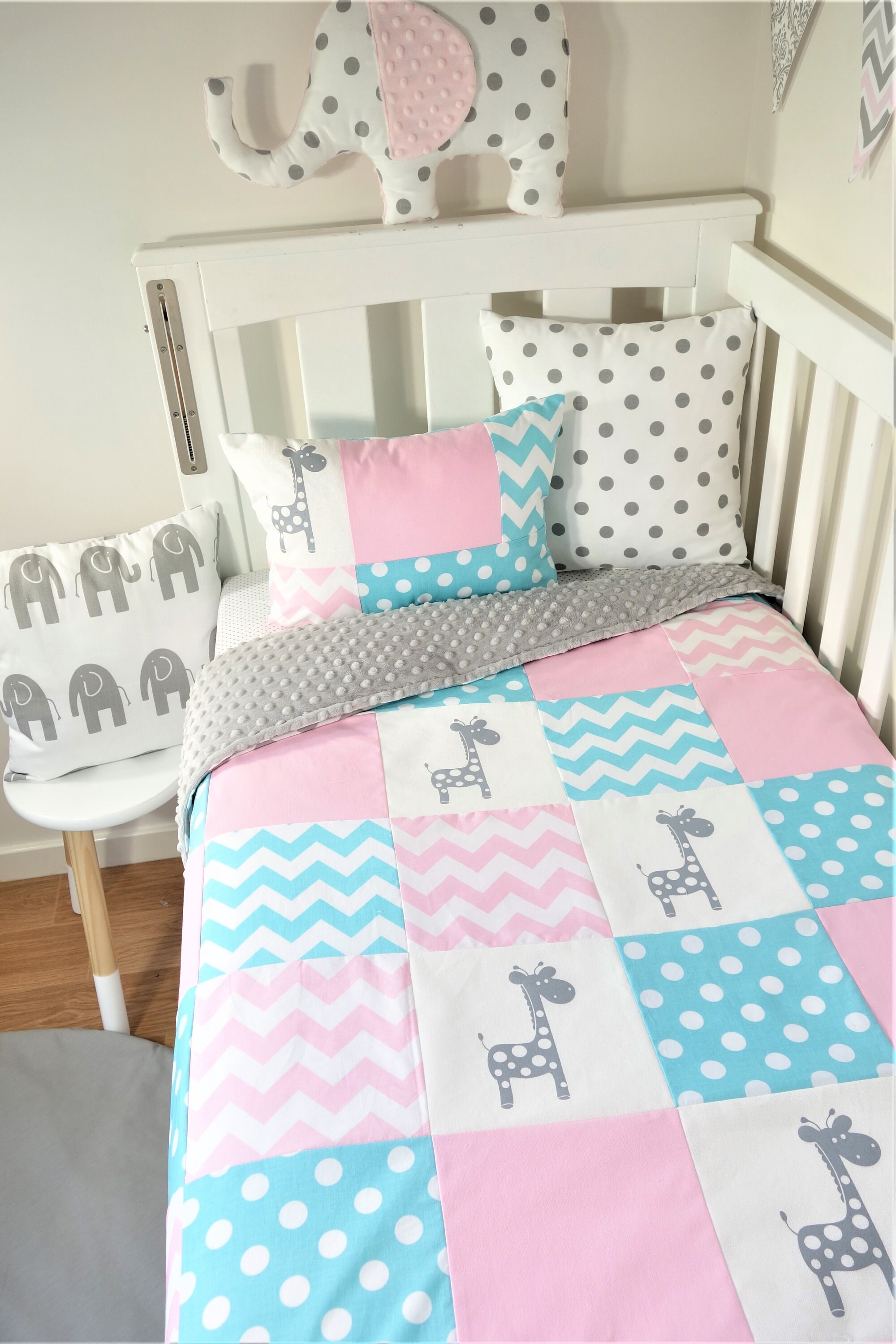 grey cot quilt cover