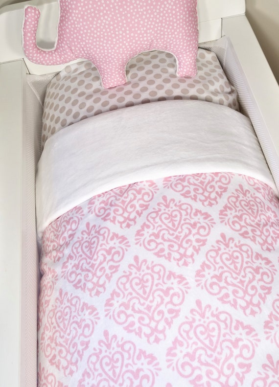 Bassinet Quilt Or Bassinet And Fitted Sheet Set Pink Damask Etsy