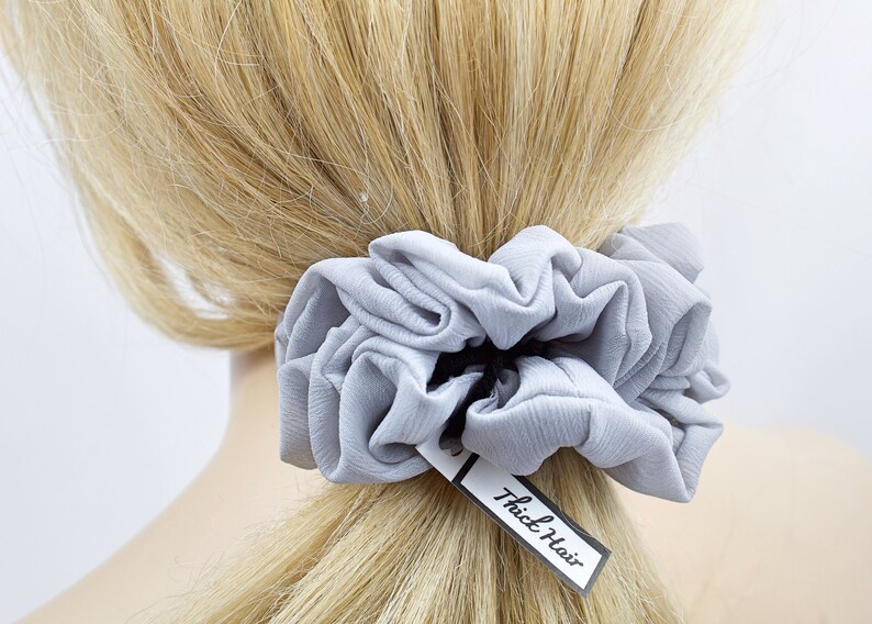 Skinny Gray Scrunchies For Thick Hair Small Gifts For Girls Etsy