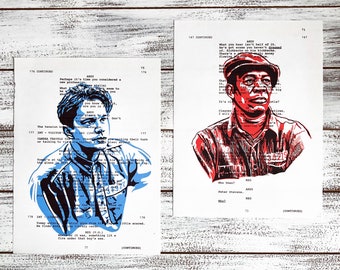 Shawshank Redemption, Andy Dufresne, Red, Movie Script, Morgan Freeman, Tim Robbins, Shawshank movie, Script Print, Shawshank fan art