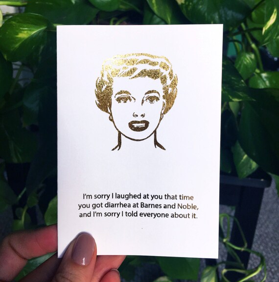 Mean Girls Gold Foil Card Friendship I M Sorry Potty Etsy