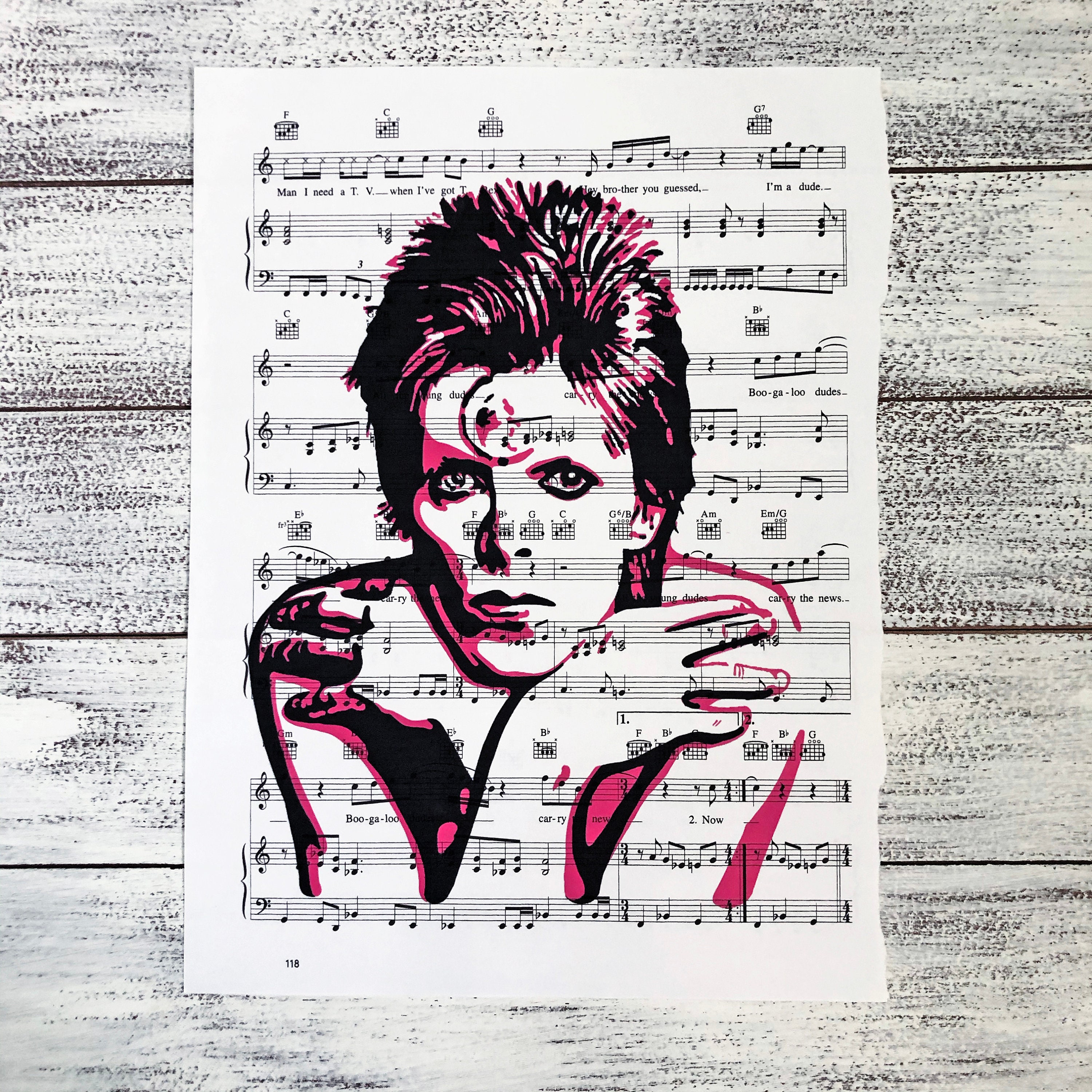 David Bowie Ziggy Stardust Life On Mars Sheet Music Etsy