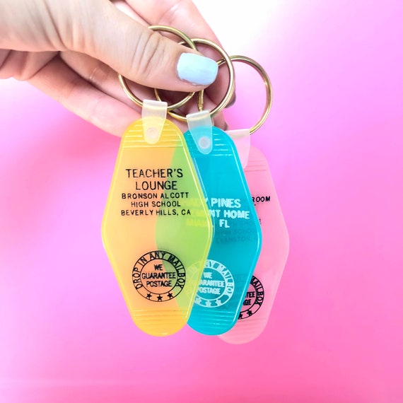 Vintage Inspired, Motel Keychain, Mean Girls Keychain, Clueless Keychain, Golden Girls Keychain, Fan girl, Funny, Key Ring, Key Tag