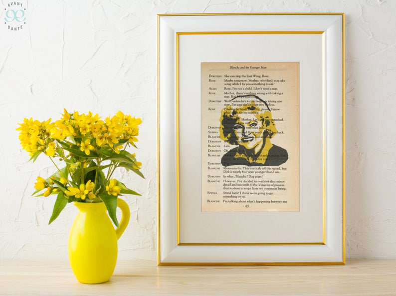 Golden Girls, TV show, Golden Girls Character, script paper, library book page, set of Four, Blanche, Rose, Dorothy, Sophia image 9