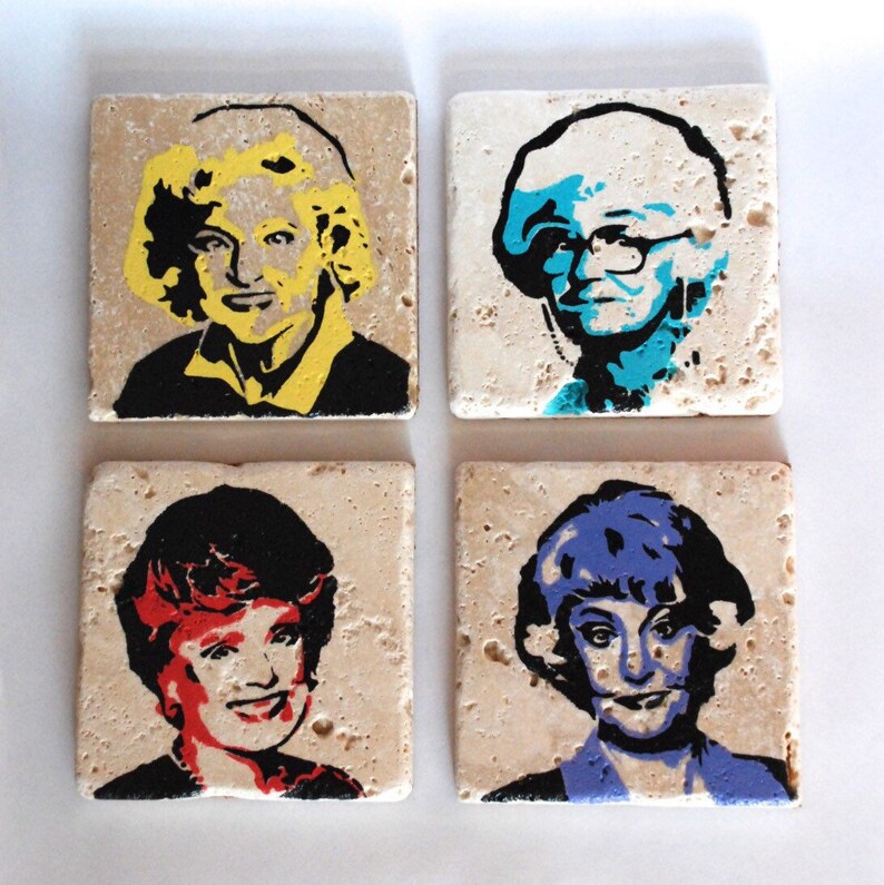Golden Girls Punk Rock Tile Coaster Set Of Four Blanche Image 0
