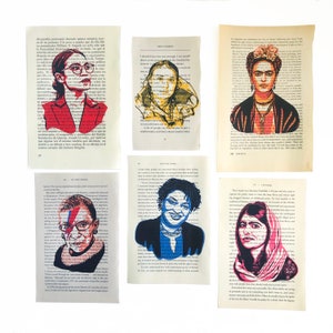 Alexandria Ocasio-Cortez, Frida Kahlo, Greta Thunberg, Malala Yousafzai, Ruth Bader Ginsberg, Stacey Abrams, Fanart, Women Art print, decor image 1