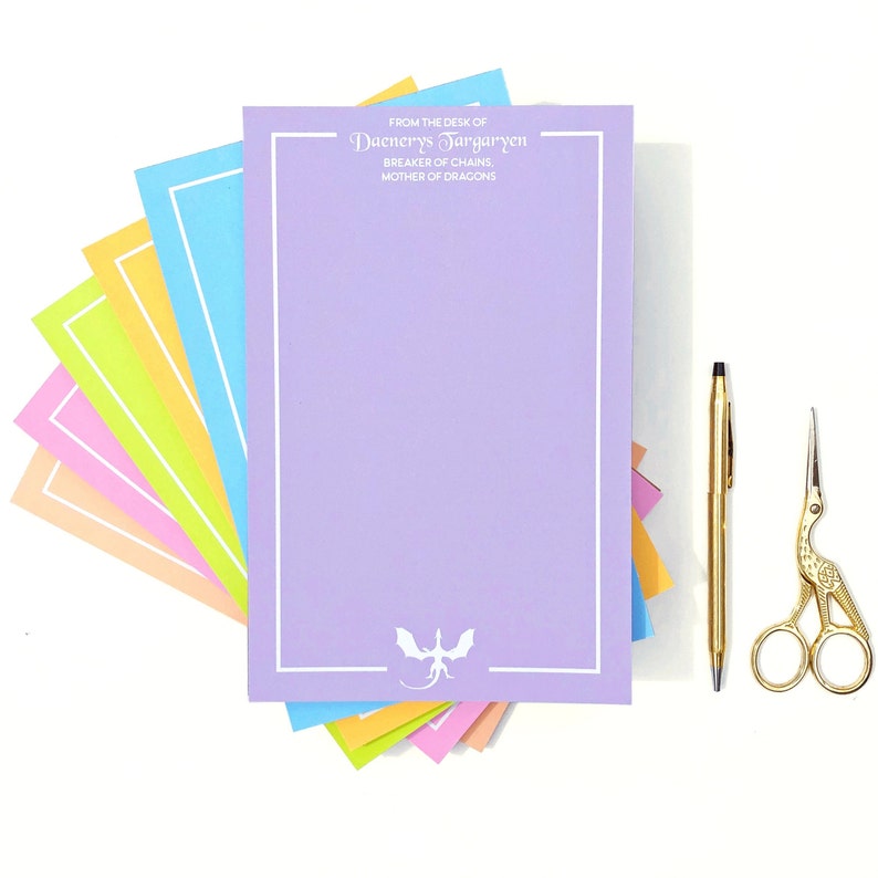 Heroine Notepad, Elle Woods, Midge Maisel, Daenerys Targaryen, Leslie Knope, Zenon, Lisa Simpson, Jenna Rink, cute notepad, funny notepad Daenerys Targaryen