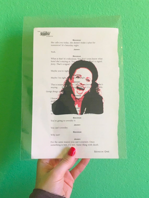 Seinfeld Tv Show Cast Portrait Script Prints Jerry Etsy