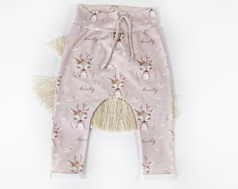 Mädchenhose Reh rosa Babyleggings Babyhose Pumphose Harempants