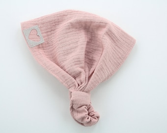 Kopftuch Mädchen, Haarband Musselin, Mädchenkopftuch rosa, Bandana, Sonnenhut