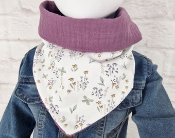 Scarf flowers pastel, girls scarf muslin scarf, children's scarf