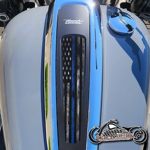 Harley Davidson Custom Made Dash Insert for 2021-2023 Street Glide & Road Glide Special/ST - Thin Blue Line Distressed Flag