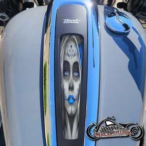 Inserto de tablero hecho a medida Harley Davidson para Street Glide y Road Glide Special/ST 2021-2023 - Sugar Skull Blue