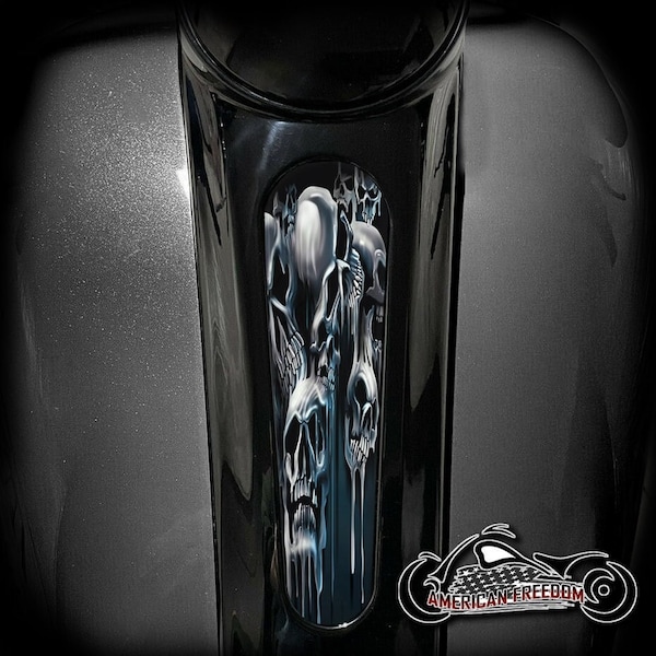 Harley Davidson Custom Made 8 Inch Dash Insert for Street Glide & Road Glide - Melting Skulls 3