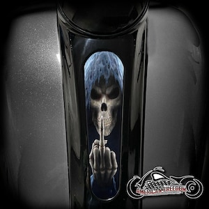 Harley Davidson Custom Made 8 Inch Dash Insert for Street Glide & Road Glide - Middle Finger Reaper