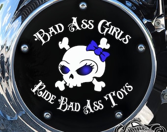 Harley Davidson Custom Made Derby Cover or Timing cover (Your choice) For all Big Twin, Twin Cam, Milwaukee 8 & Sportster - Bad Girls Blue