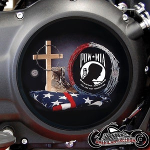Victory Motorcycles Custom Derby Cover - Pow Mia