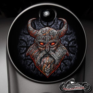 Harley Davidson Custom Made Fuel Door Console Door 2008+ Touring Models - Odin Stone Viking