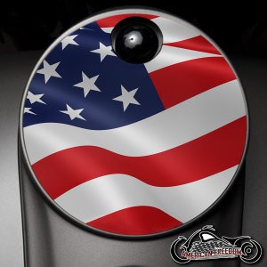 Harley Davidson Custom Made Fuel Console Door 2008+ Ultra, Street Glide, Road Glide, Electra, CVO, Tri glide  - Waving Flag