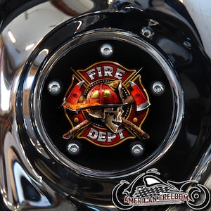 Harley Davidson Custom Made Timing / Points Cover - For all Big Twin, Twin Cam, Milwaukee 8 & Sportster Models - Firefighter
