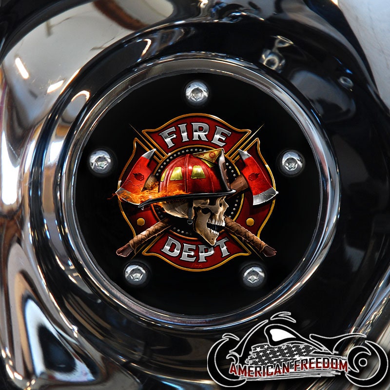Harley Davidson Custom Made Timing / Points Cover - For all Big Twin, Twin Cam, Milwaukee 8 & Sportster Models - Firefighter