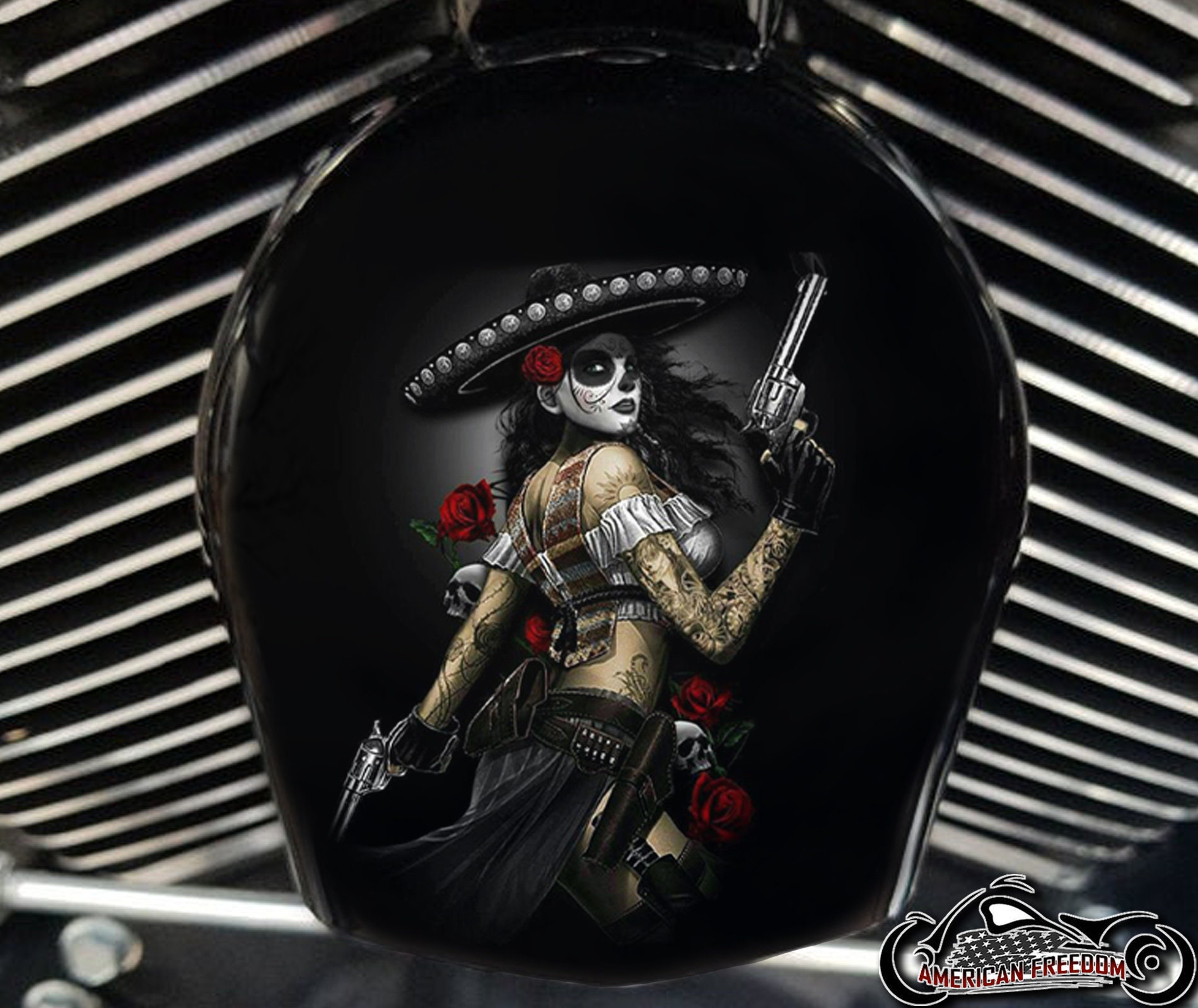 Fits Harley Davidson Custom Made COWBELL HORN COVER- for Big Twin