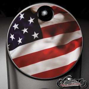 Harley Davidson Custom Made Fuel Console Door 2008+ Ultra, Street Glide, Road Glide, Electra, CVO, Tri glide - American Flag