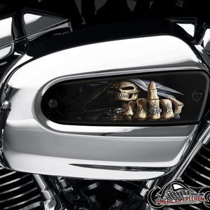 Harley Davidson Custom Made Aluminum Touring Wedge Air Cleaner Insert and Mounting Kit - 107 & 114 Milwaukee 8 - Middle Finger Reaper