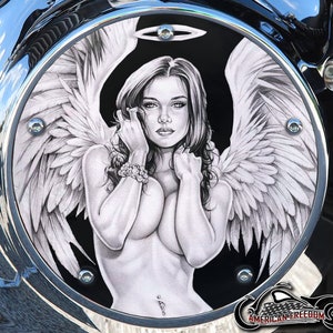 Harley Davidson Custom Made Derby Cover or Timing cover (Your choice) For all Big Twin, Twin Cam, Milwaukee 8 & Sportster - Angel