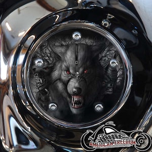 Harley Davidson Custom Made Timing / Points Cover - For all Big Twin, Twin Cam, Milwaukee 8 & Sportster Models - Angry Wolf
