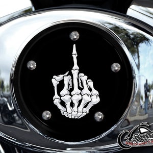 Harley Davidson Custom Made V Twin Cam Air Cleaner Insert & Mounting Kit - Boned Middle Finger