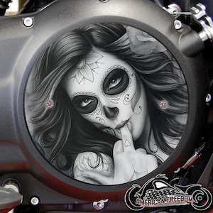 Victory Motorcycles Custom Derby Cover - Day of the Dead Girl
