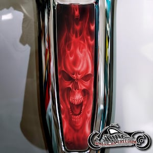 Harley Davidson Custom Made Dash Insert for 2024+ Street Glide & Road Glide Standard - Red Flame Skull