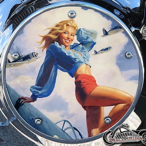 Harley Davidson Custom Made Derby Cover or Timing cover (Your choice) For all Big Twin, Twin Cam, Milwaukee 8 & Sportster - Pin Up Military